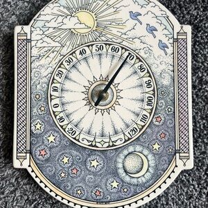 Celestial Wall Thermometer with Sun and Moon Design